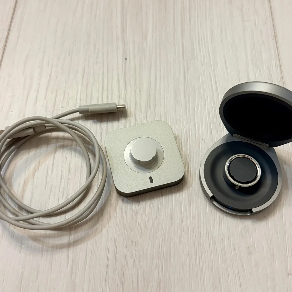 Oura Ring 4 — Brushed Silver, Size 8 With Wireless Charger